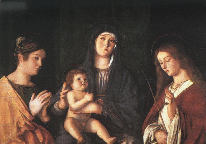Giovanni Bellini The Virgin and the Child with Two Saints Norge oil painting art